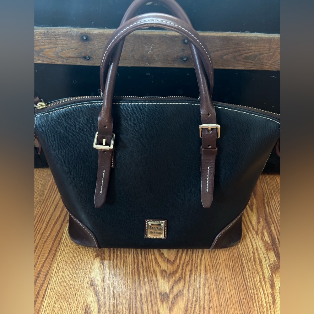 Dooney & Bourke Black and Brown Handbag